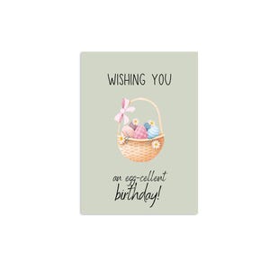 Carte anniversaire EGG-CELLENT BIRTHDAY cadeau anniversaire gâteau aquarelle carte amitié et famille - télécharger