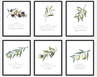 Bundle of 6 Verses about growth, Bible Art Prints, Scripture Downloads, Watercolor Scripture, Christian Wall Decor - DOWNLOADS