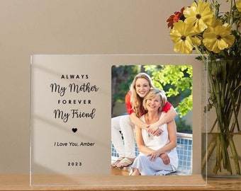 Plaque photo personnalisée Fête des Mères pour maman - Cadeau pour la Fête des Mères