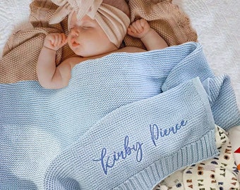 Custom Baby Blanket - Embroidered Name Stroller Blanket for Newborn - Baby Gift