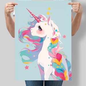 Póster infantil con un unicornio.