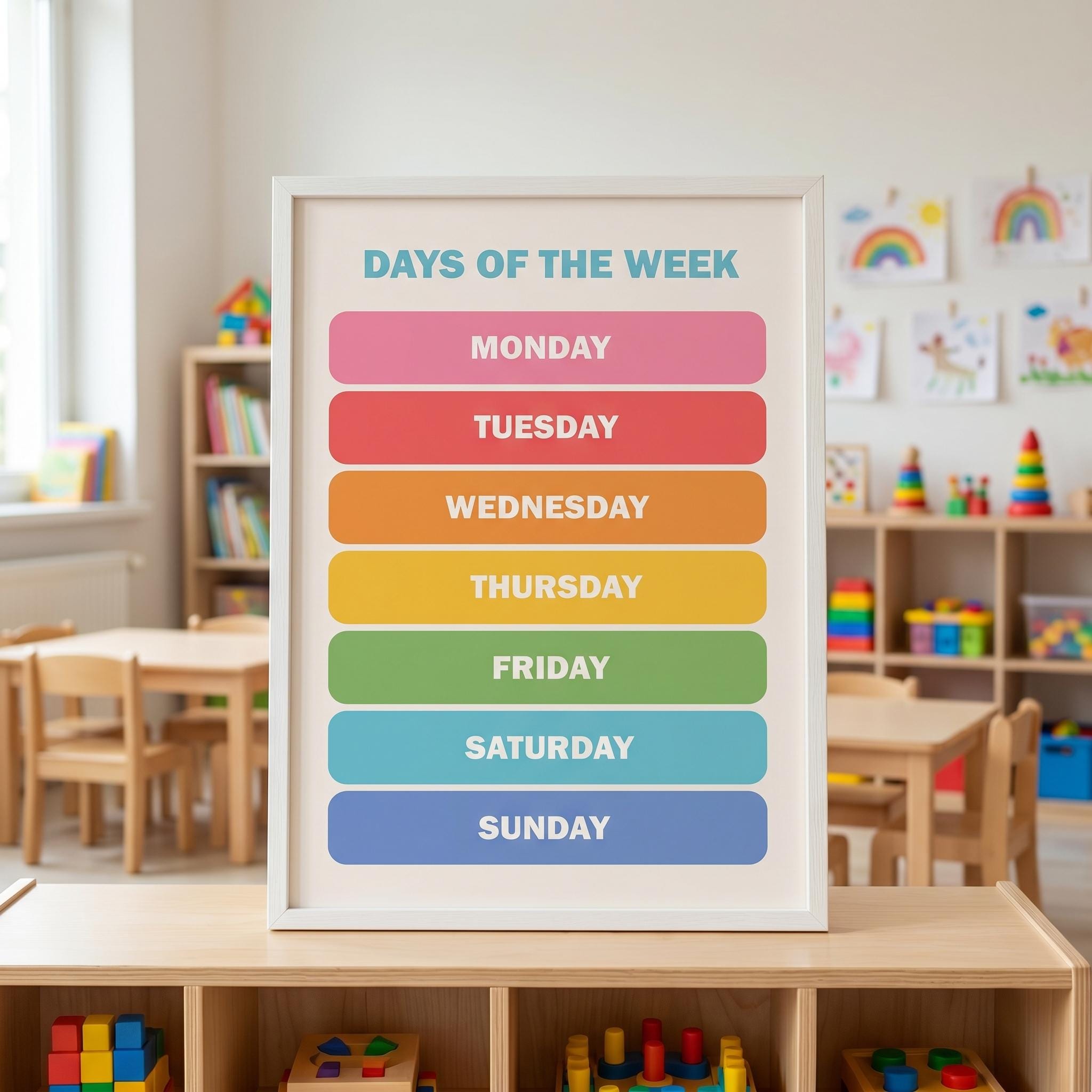 Days of the Week Educational Poster for Kids (digital Download ...