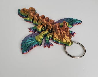 Heart Dragon with Wings keychain – Articulated Fantasy Dragon