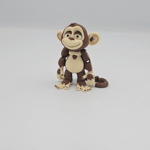 Articulated Monkey Toy: 3D Printed PLA, Poseable Fidget Figure