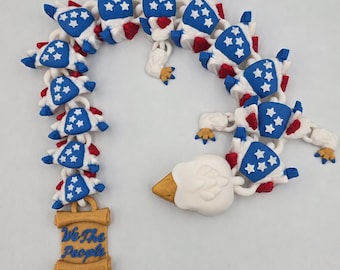 Patriotic Eagle Dragon 3D Printed Articulated Figure | We The People | 4th of July | America 250th Anniversary Collectible