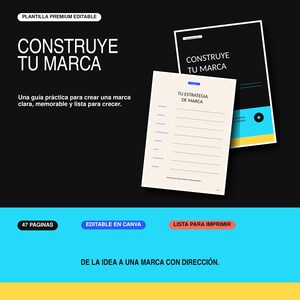 Workbook Estrategia de Marca, Construye tu Marca Editable Canva, Branding Emprendedores, Descarga Digital PDF