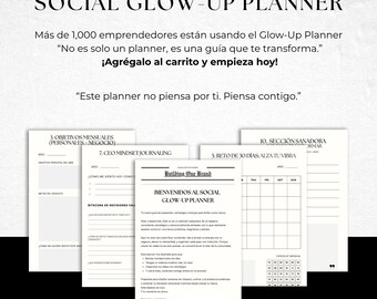 2025 Social Glow-Up Planner: CEO Mindset, Branding & Content (PDF Editable with Bonuses)