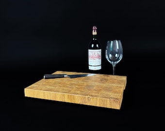 Solid Oak End Grain Cutting Board – Premium Wooden Kitchen Board – Handmade Oak Cutting Board – Kitchen Gift