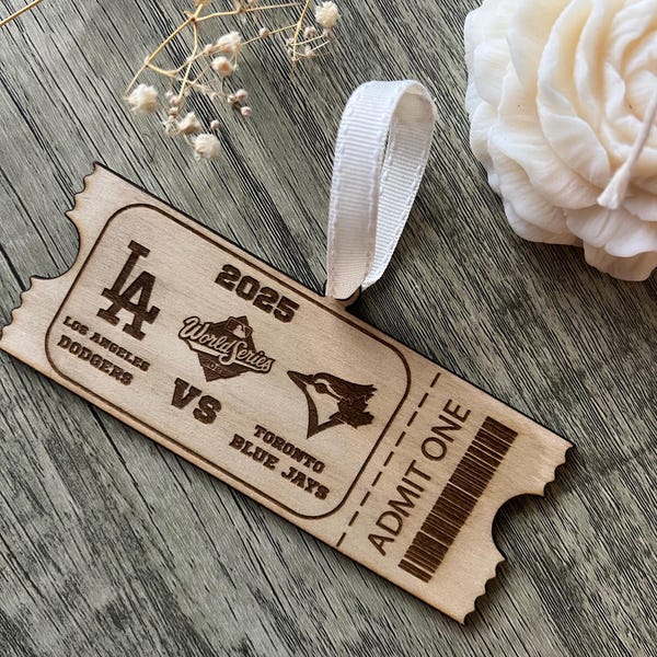 Engraved Wooden World Series 2025 Ticket Keepsake: Personalized Keepsake