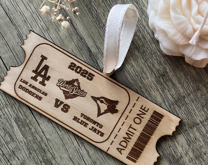 Engraved Wooden World Series 2025 Ticket Keepsake: Personalized Keepsake