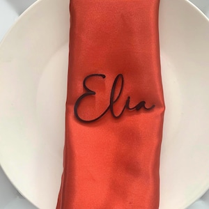 Marque-places personnalisés pour mariage| Marque-places noirs pour tables de mariage | Acrylique - Étiquettes cursives.