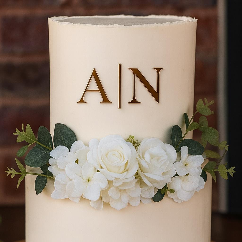 Cake Initals Custom Acrylic Cake Initials: Wedding, Birthday Party Decor - Etsy