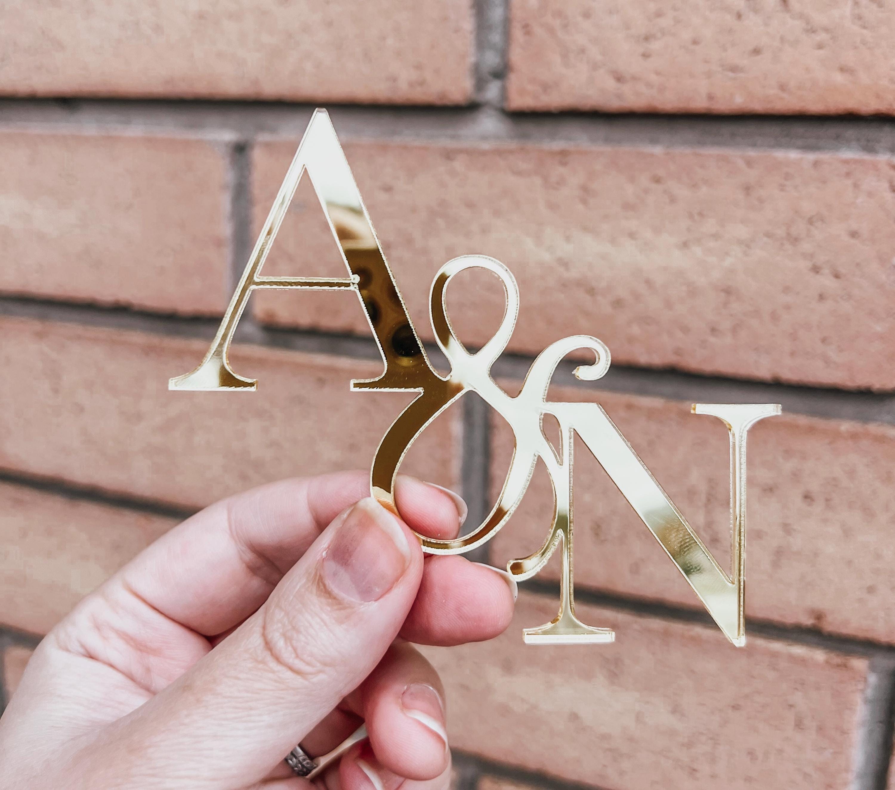 Custom Acrylic Initial Cake Topper: Gold Wedding Keepsake