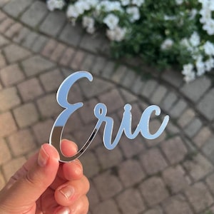 Custom Acrylic Name Cake Charm | Personalized Cake Decoration | Multiple Sizes & Colours | Wedding, Birthday, Baby Shower Cake Name