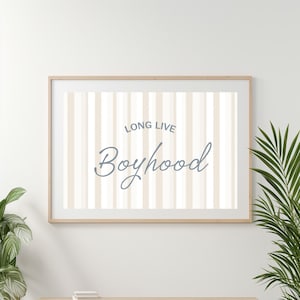 Long Live Boyhood Nursery Print, Boys Room Nursery Decor, Vintage Kids Playroom Wall Art, Printable Boy Nursery Wall Art, Toddler Room Decor