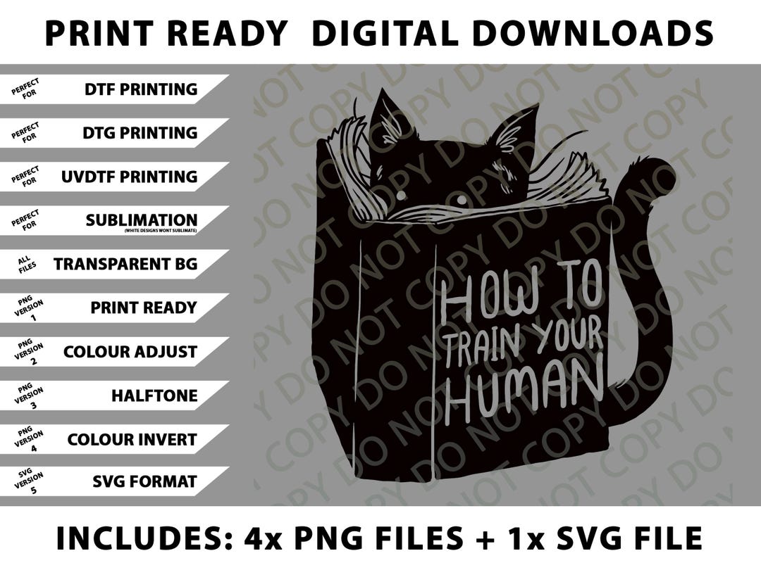 How to Train Your Human Png Bundle, SVG Files, Digital
