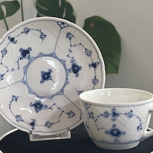 Bing Grondahl B&G Blue Traditional Large  Cup And Saucer Denmark