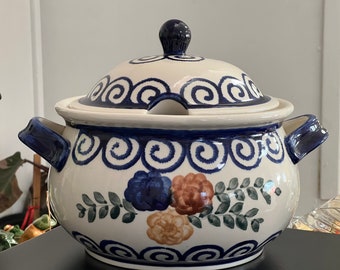 Vintage polnische Keramik Boeslaweic Suppenterrine