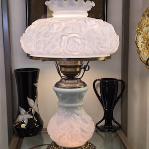 Antique Rose Table Lamp Vintage - Etsy