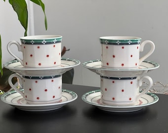 Villeroy And Boch Citta And Campagna Espresso Cup And Saucer Demitasse Set of 4