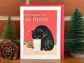 Funny Cat Christmas Card, Handmade holiday cards