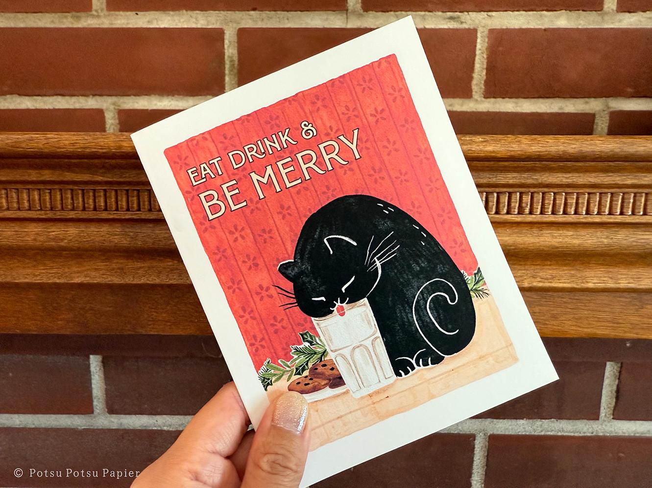 Funny Cat Christmas Card, Handmade Holiday Cards - Etsy