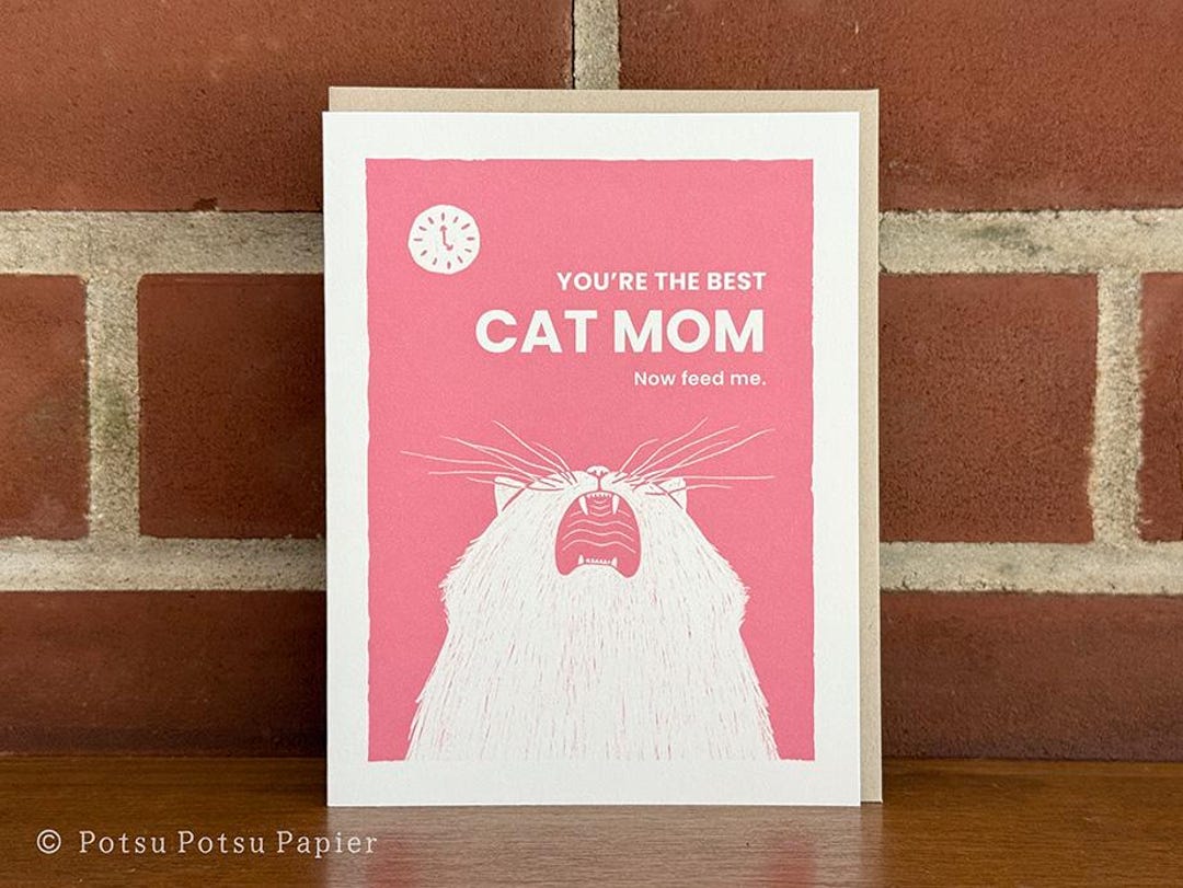 Funny Cat Mom Mother's Day and Birthday Card - Etsy