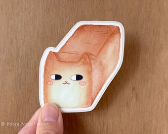 Shokupan Cat Bread Sticker: Funny handmade decal