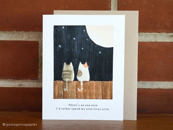 No one else anniversary card, Cat themed card for anniversaries and valentine's day