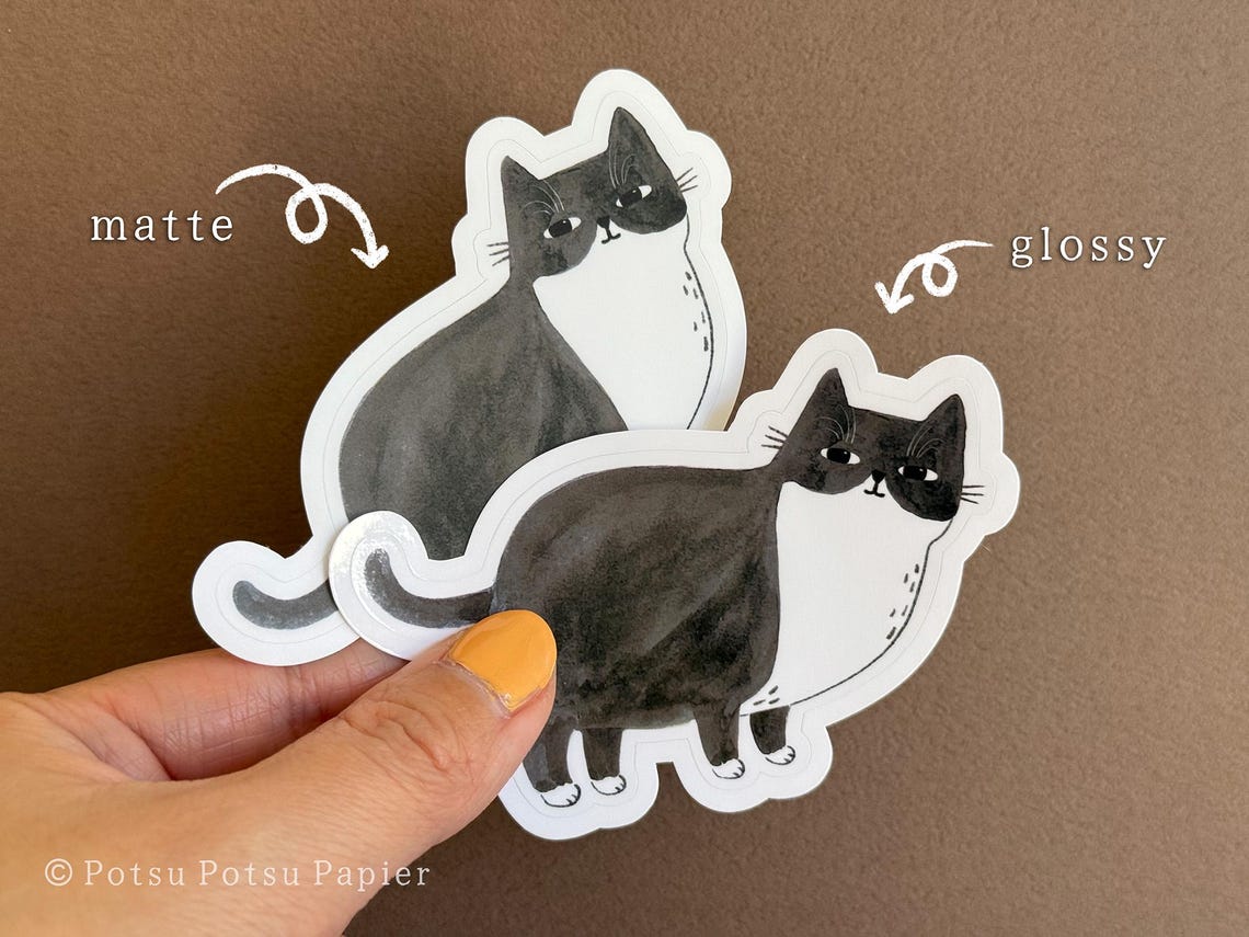 Cute Tuxedo Cat Sticker; for Your Laptop, Phone, Water Bottle, and ...