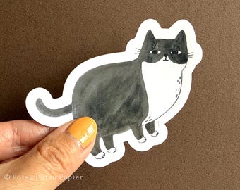 Cute tuxedo cat sticker; for your laptop, phone, water bottle, and notebooks
