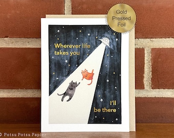 UFO Cat Card for anniversaries, friends, and valentine's day