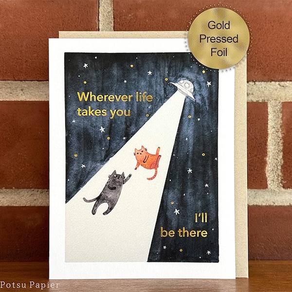UFO Cat Card for anniversaries, friends, and valentine's day
