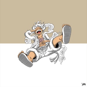 Aufkleber Ruffy (Gear 5) Zeichentrickfigur, Manga, OP