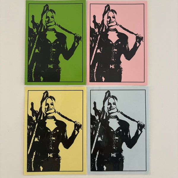 Affiche poster plastifié mosaïque - Harley Quinn - taille A4 pour décoration murale - Film DC Comics