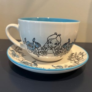 Teal Alice in Wonderland Tea Cup and Saucer, where do you come from and where are you going?