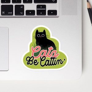 Cat Sticker For Cat Lovers Gift Funny Cat Sticker Unhinged Cat Decal