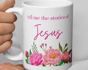 Taza cristiana con diseño de Jesús, taza de café estética para regalo cristiano