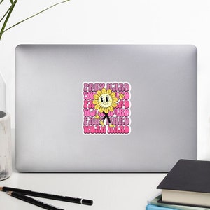 Pray Hard Work Hard Christian Sticker For Christian Gift Retro Decal