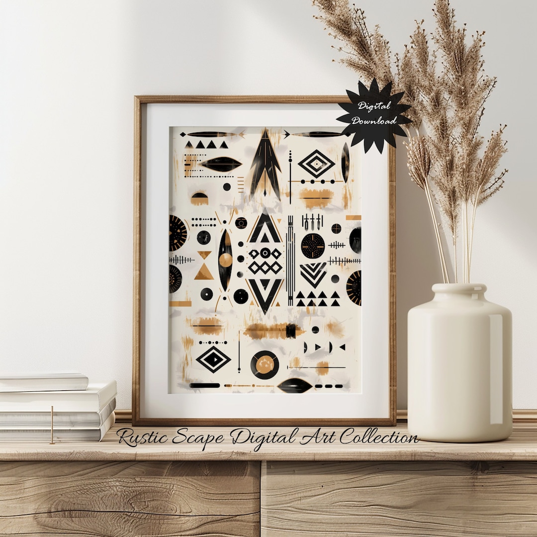 Abstract Geometric Art, Modern Boho Wall Decor, Printable Art for Home ...