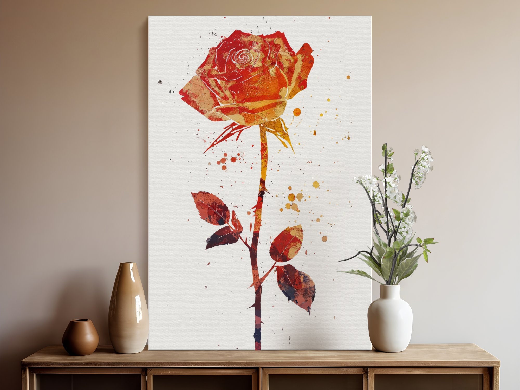 Rose Art Print, June Birth Month Flower, Watercolor Rose Wall Art ...