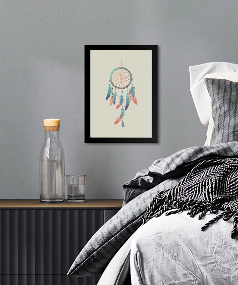 Cozy Dreamcatcher Boho Wall Art, Instant Digital Download, Print at