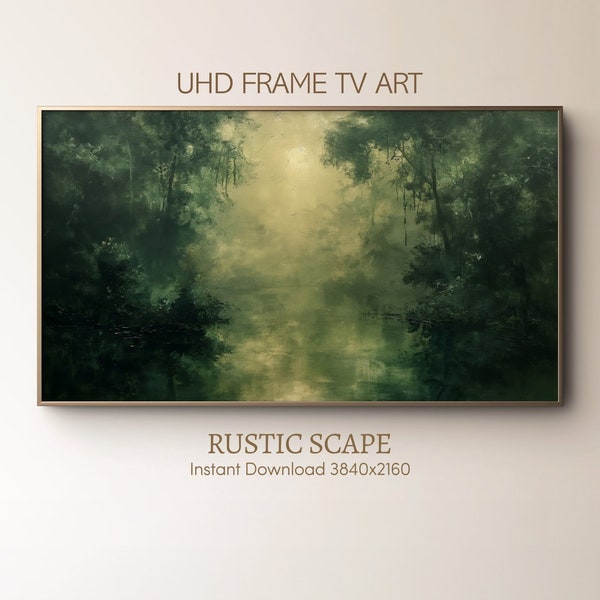 Frame TV Art | Vintage Oil Painting | Mystical Forest Dusk Scene Digital Artwork | Mysterious Woods Painting