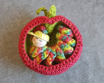 Lucky worm, lucky charm, crochet, unique, handmade, lucky charm
