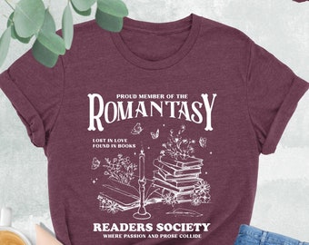 Romantasy Readers Society Shirt, Fantasy Book Gifts, Romance Reader Shirt, Romance Book Lovers, Book Lover Gift, Bookish Gift, Bookish Shirt
