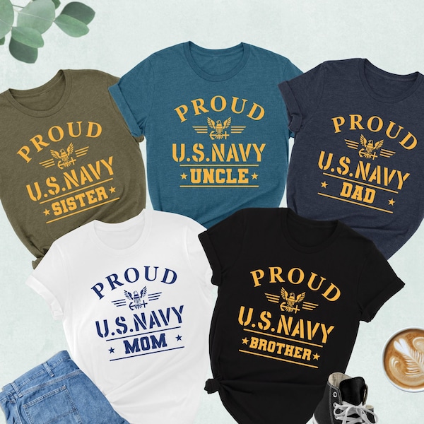 Custom Proud Navy Family Shirt, Navy Family Tees, Navy Family Gift, Navy Graduation Family Gift, Navy Boot Camp Gifts, Military Family Shirt