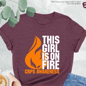 This Girl Is On Fire Shirt, CRPS Awareness Shirt, CRPS Shirt,Orange Ribbon Shirt,Complex Regional Pain Syndrome Awareness Shirt,CRPS Warrior
