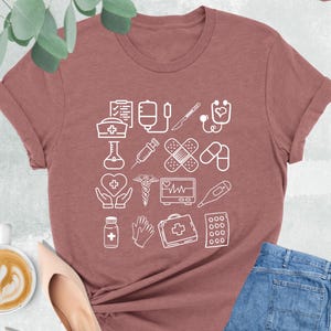 Medical Doodle Shirt, Nurse Shirt, Healthcare Worker Tee, Nurses Week Gift, Nurse Life, Medical Worker, Registered Nurse, Retired Nurse Gift