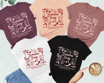 Custom Galentine Party Shirts, Galentine Gang Gifts, Personalized Galentine Brunch, Valentines Day Gift For Friends, Galentines Girl Nights