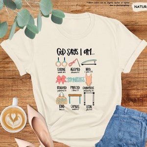 God Says I Am Gymnastics Shirt, Funny Gymnastics Tee, Christian Gymnastics, Girls Bible Verse Shirt, Girls Christian Shirt, Gymnastics Gift